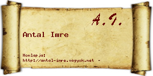 Antal Imre névjegykártya